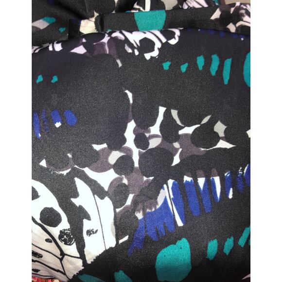 BCBG generation sheath dress, balloon sleeves  in black with green, blue size 6 - Picture 9 of 12